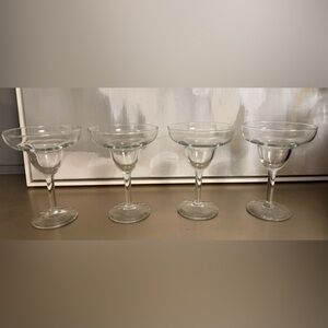 Elegant Clear Glass Margarita Set of 4